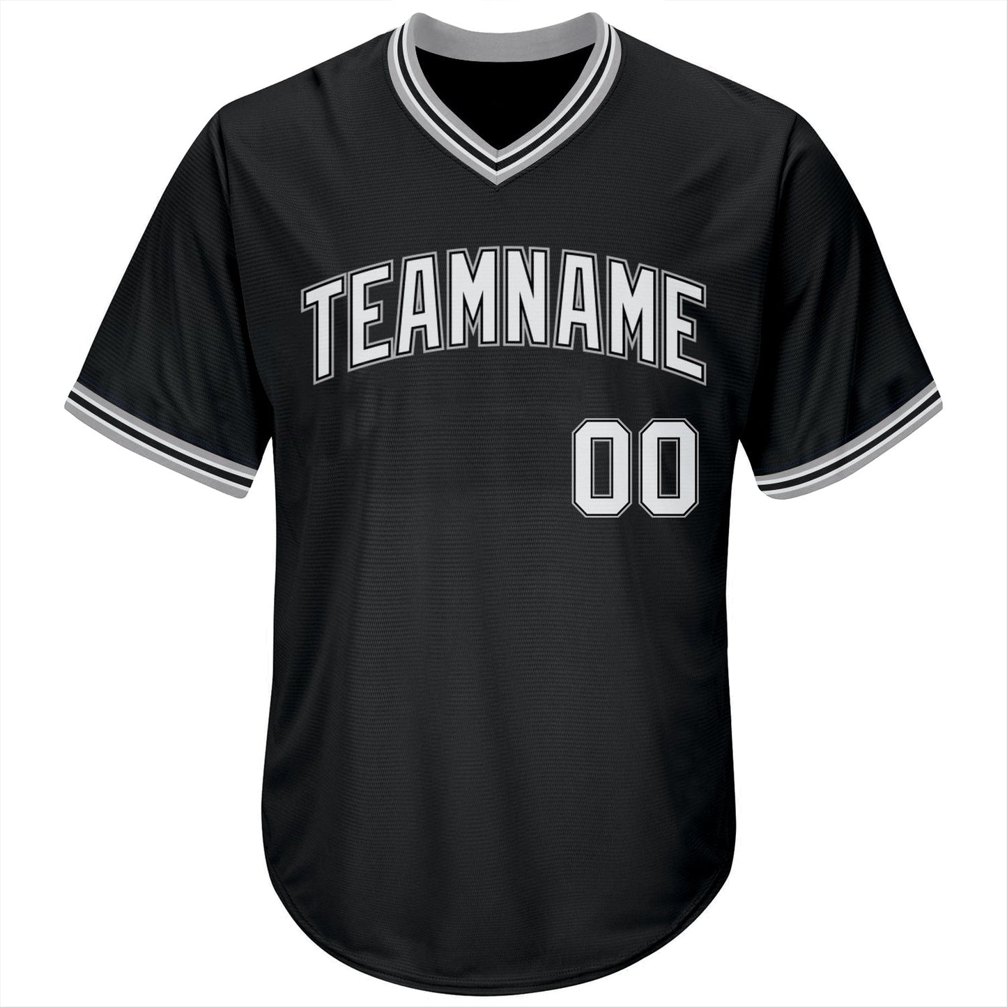 Custom Black White-Gray Authentic Throwback Rib-Knit Baseball Jersey Shirt view 2