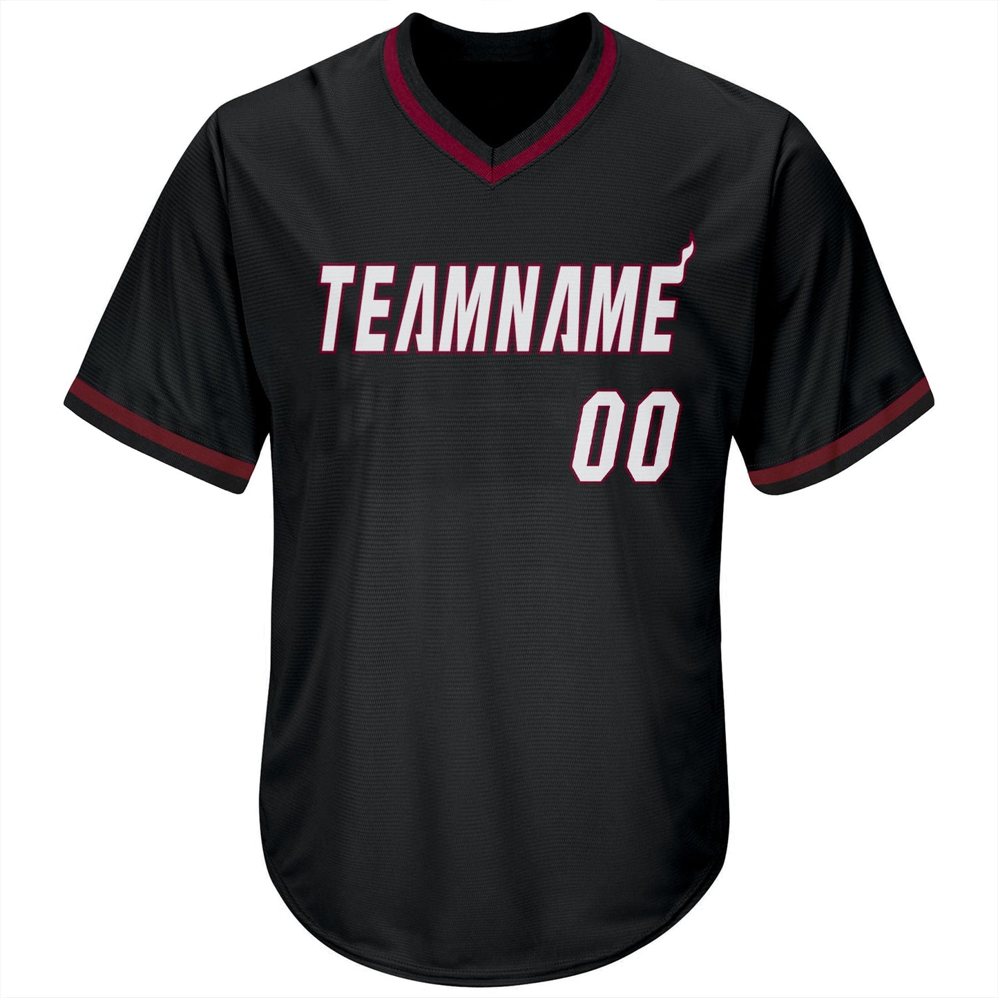 Custom Black White-Maroon Authentic Throwback Rib-Knit Baseball Jersey Shirt view 2