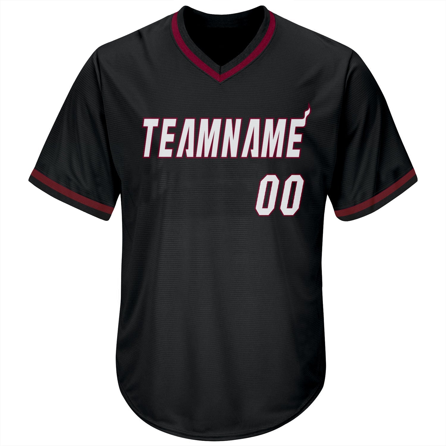 Custom Black White-Maroon Authentic Throwback Rib-Knit Baseball Jersey Shirt view 2