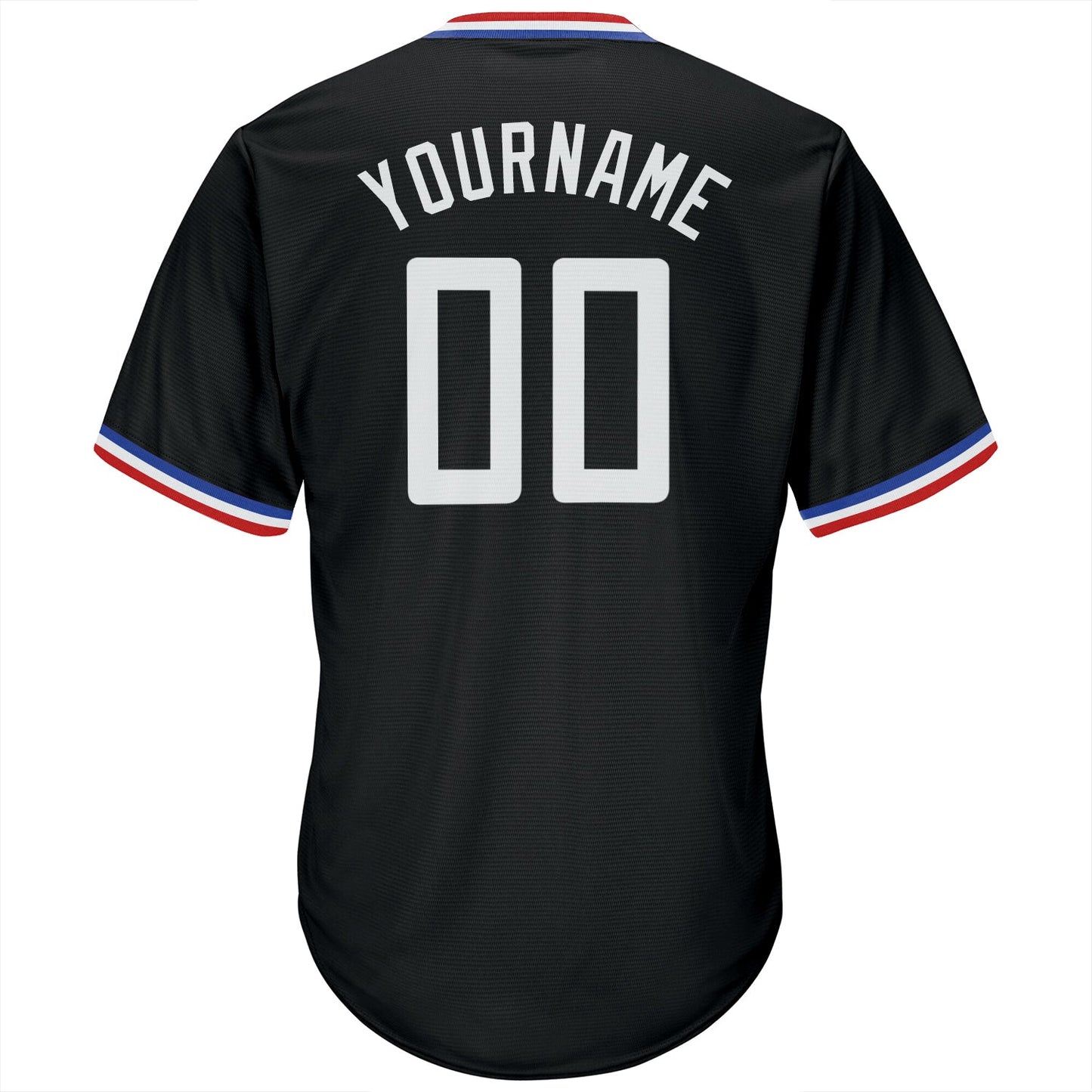 Custom Black White-Red Authentic Throwback Rib-Knit Baseball Jersey Shirt view 3