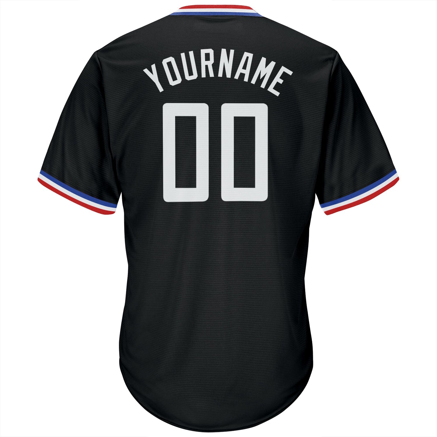 Custom Black White-Red Authentic Throwback Rib-Knit Baseball Jersey Shirt view 3