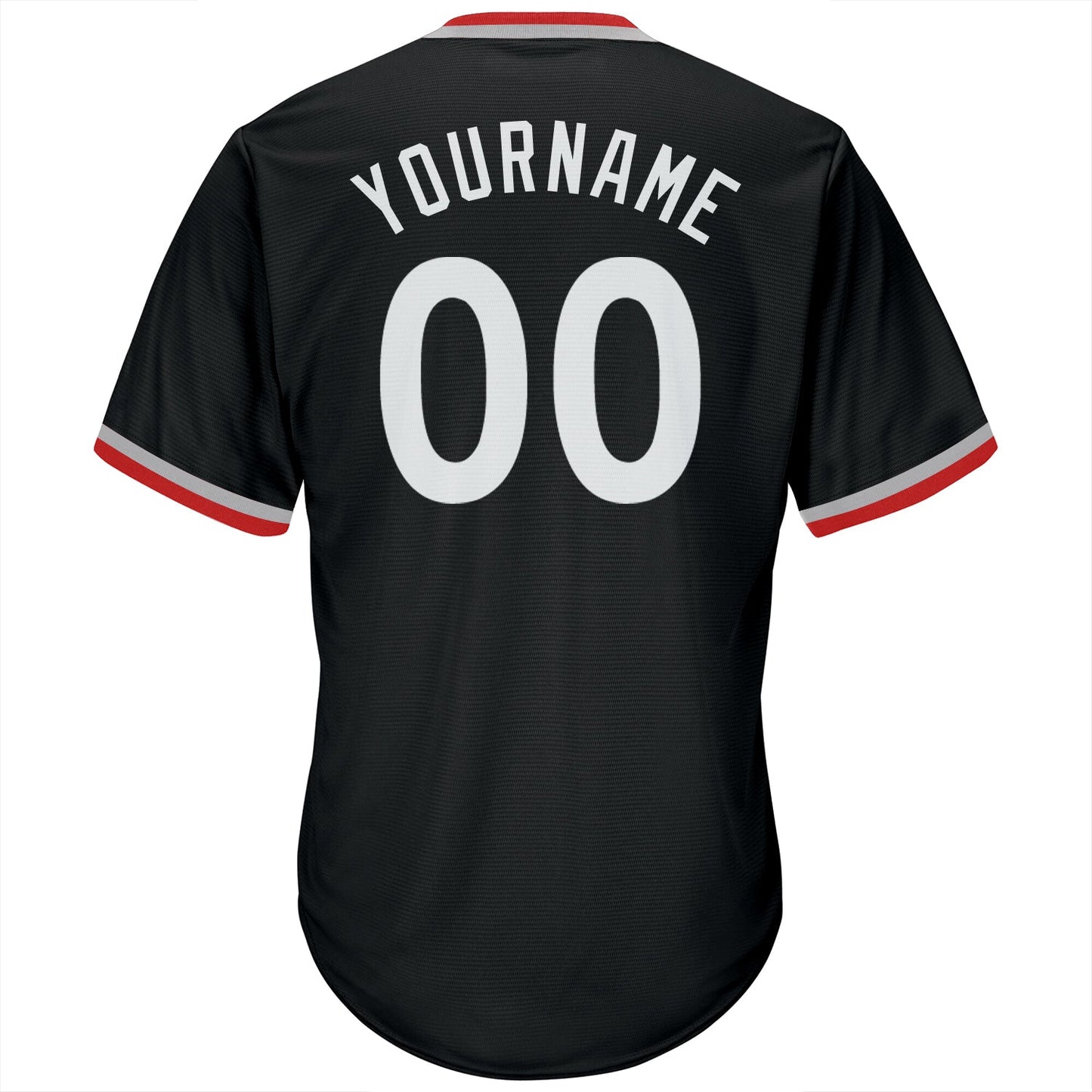 Custom Black White-Gray Authentic Throwback Rib-Knit Baseball Jersey Shirt view 3