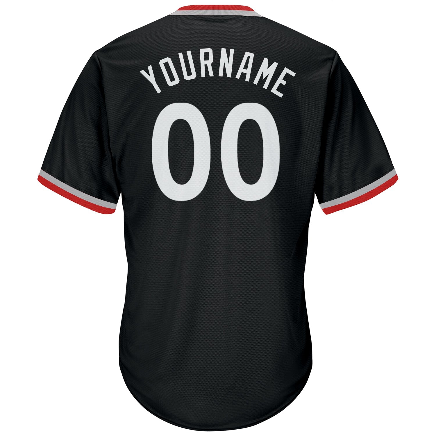 Custom Black White-Gray Authentic Throwback Rib-Knit Baseball Jersey Shirt view 3
