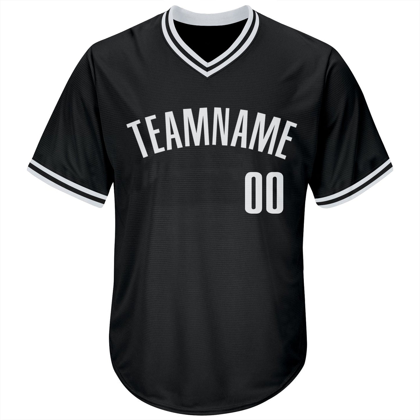 Custom Black White Authentic Throwback Rib-Knit Baseball Jersey Shirt view 2