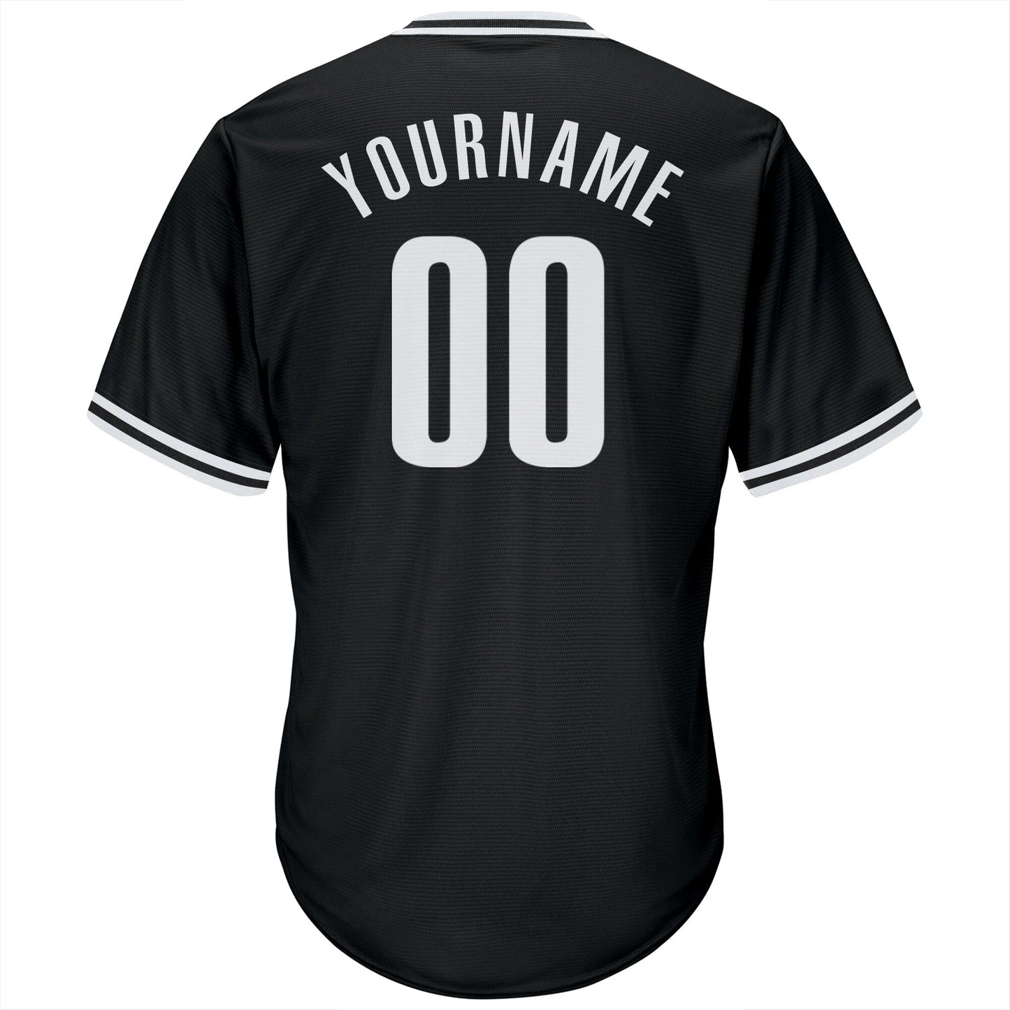 Custom Black White Authentic Throwback Rib-Knit Baseball Jersey Shirt view 3