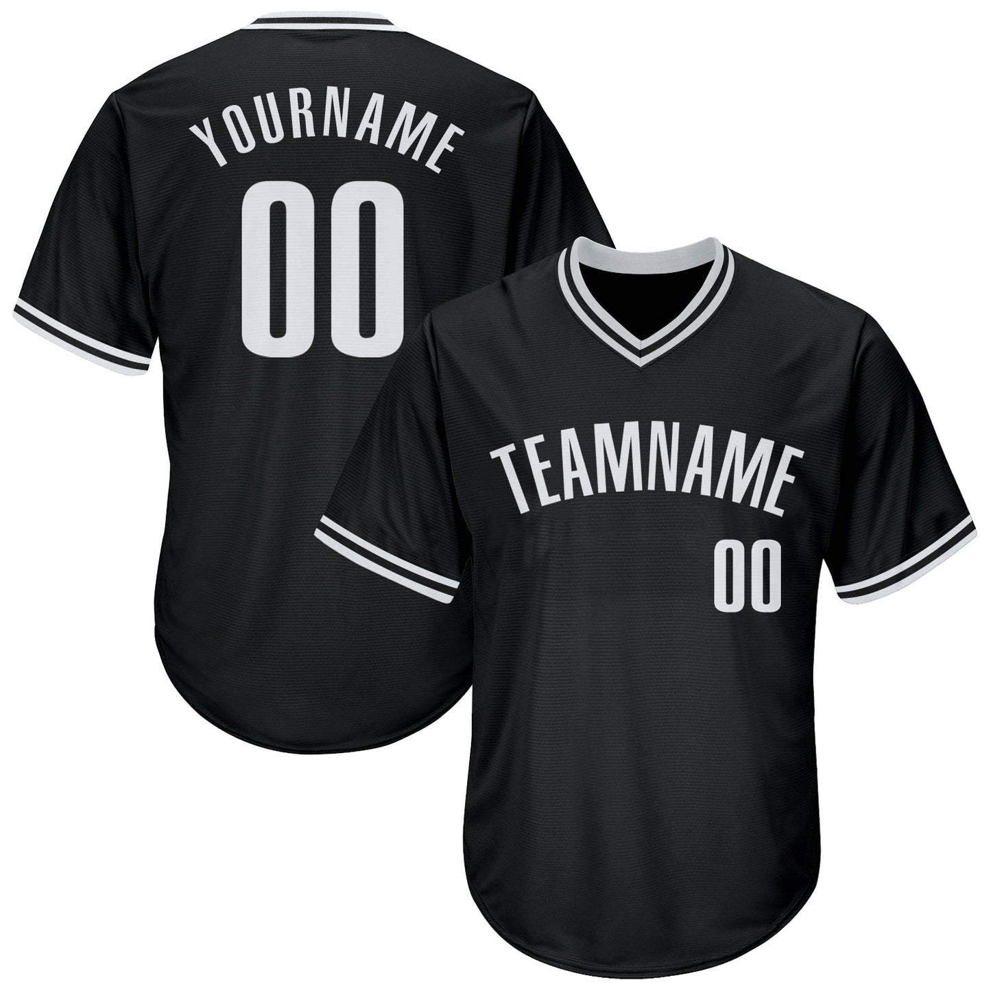 Custom Black White Authentic Throwback Rib-Knit Baseball Jersey Shirt - Main View