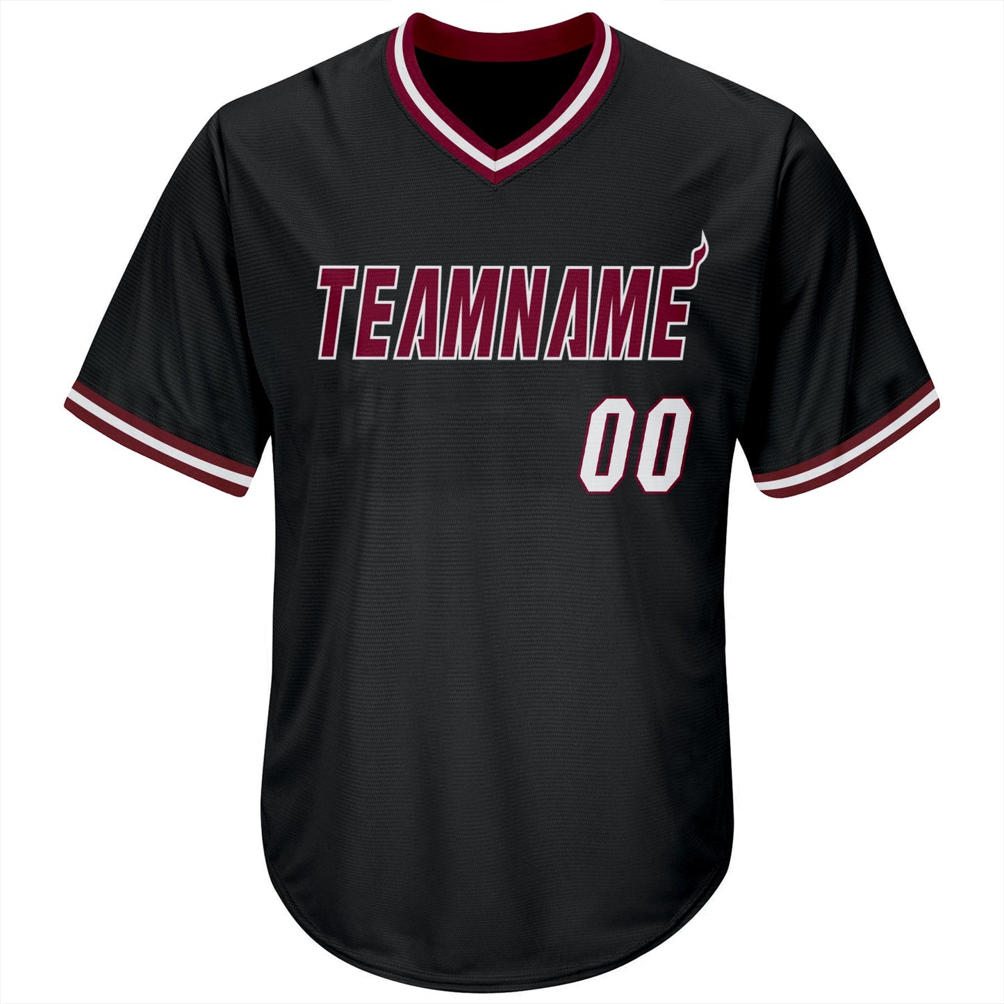 Custom Black White-Maroon Authentic Throwback Rib-Knit Baseball Jersey Shirt view 2