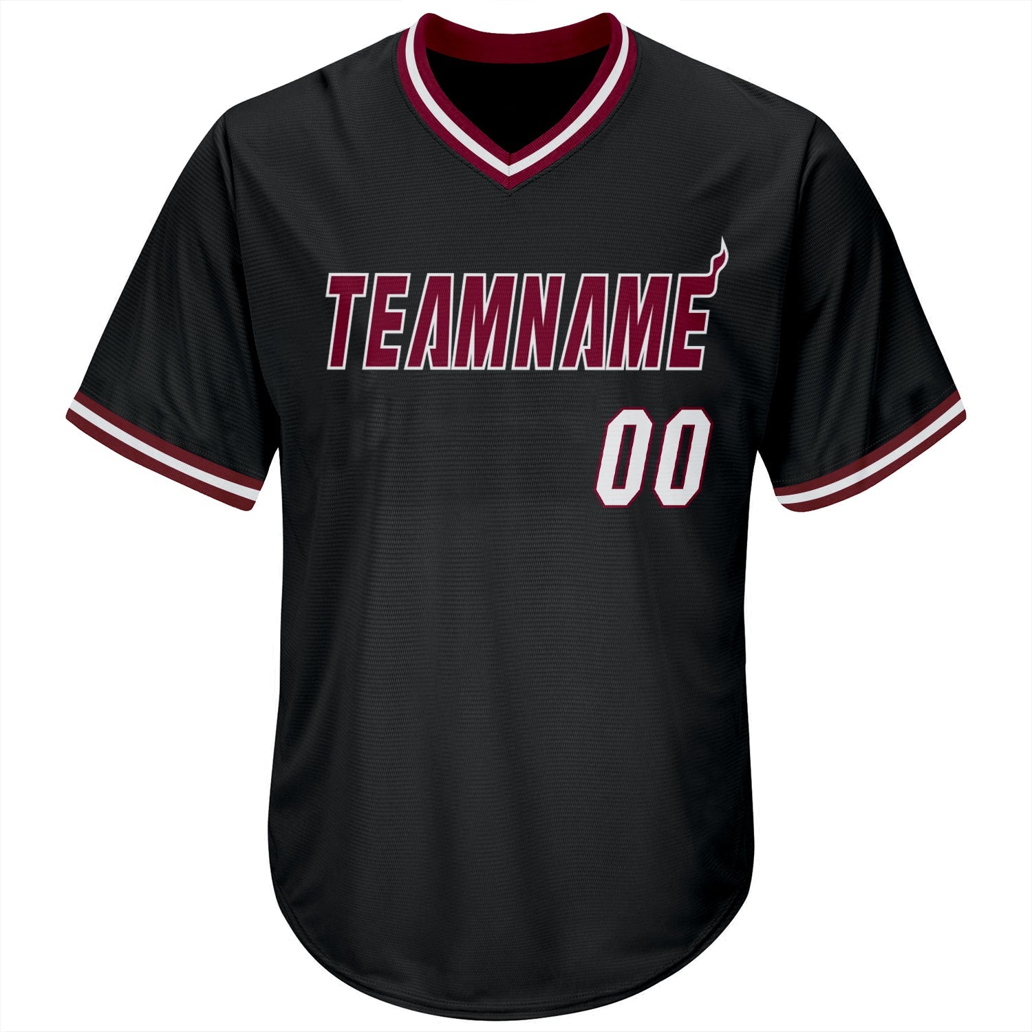 Custom Black White-Maroon Authentic Throwback Rib-Knit Baseball Jersey Shirt view 2