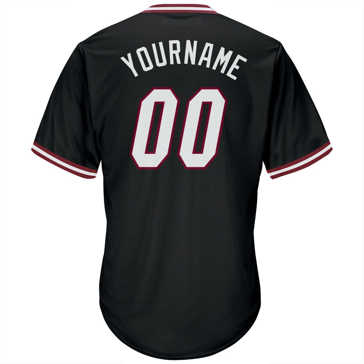 Custom Black White-Maroon Authentic Throwback Rib-Knit Baseball Jersey Shirt view 3