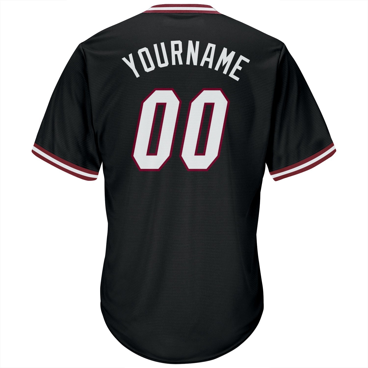 Custom Black White-Maroon Authentic Throwback Rib-Knit Baseball Jersey Shirt view 3