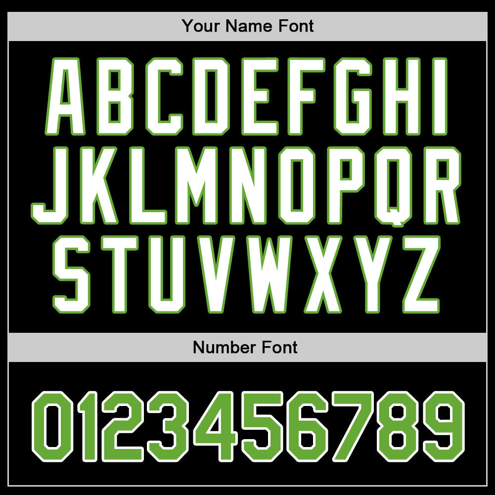 Custom Black Neon Green-White Authentic Baseball Jersey view 5