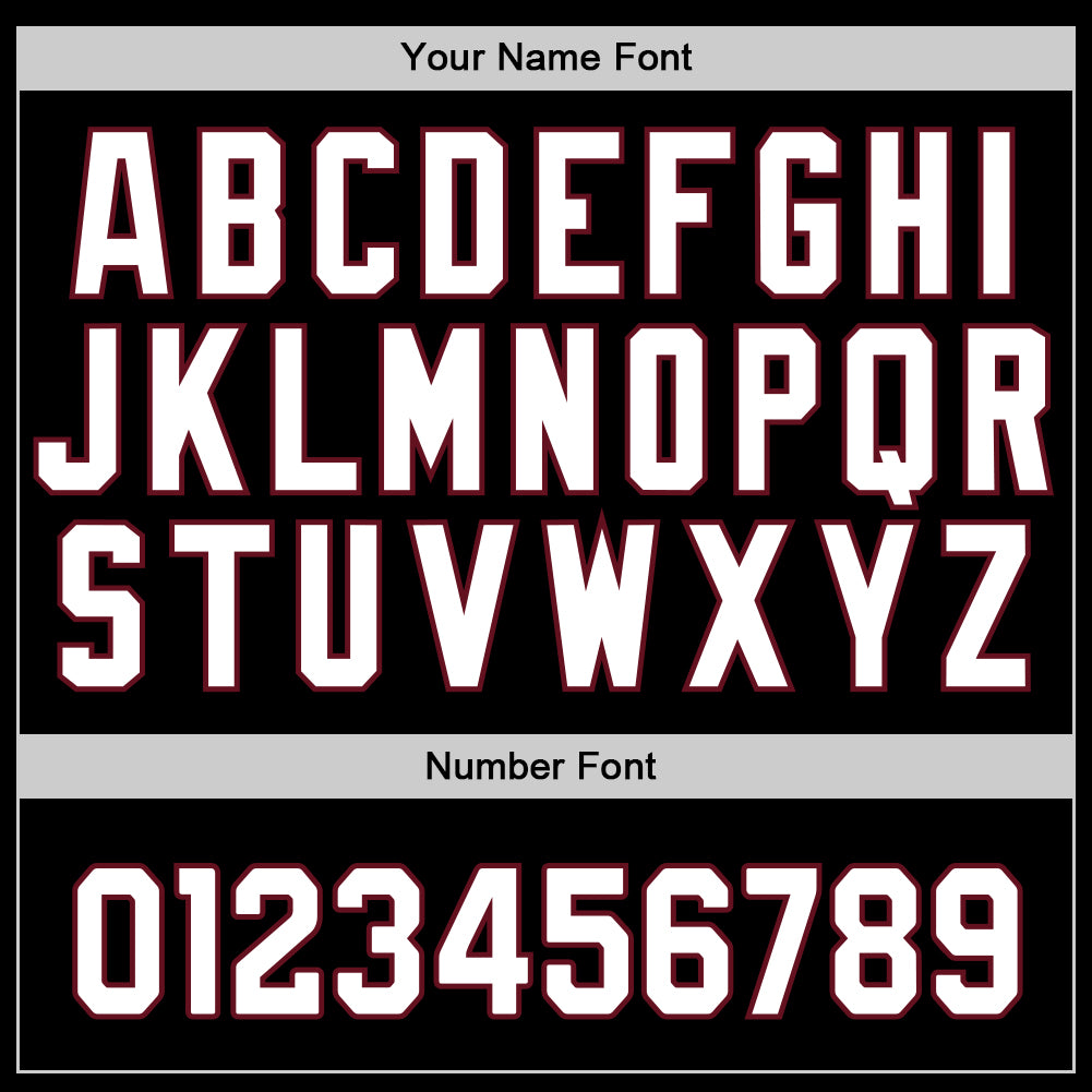 Custom Black White-Crimson Authentic Baseball Jersey view 5