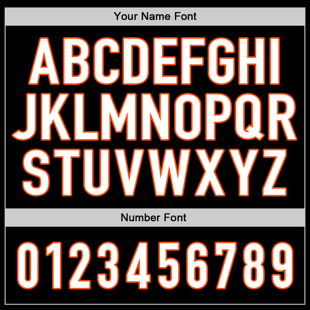 Custom Black White-Orange Authentic Baseball Jersey view 5