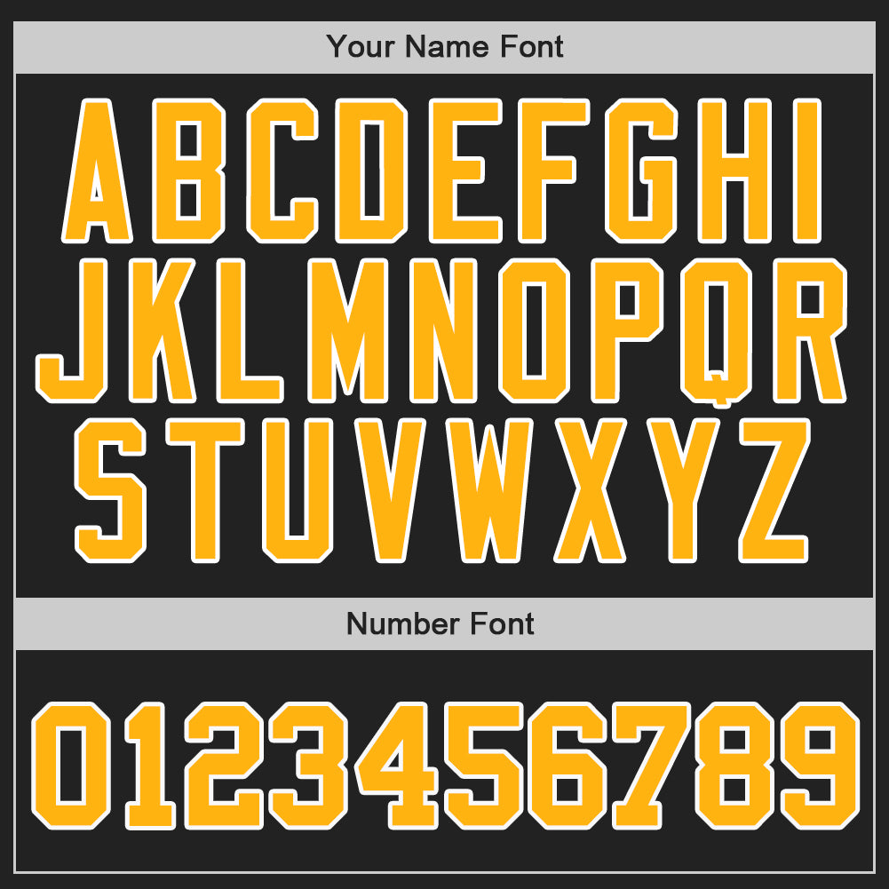 Custom Black Gold-White Authentic Two Tone Baseball Jersey view 5