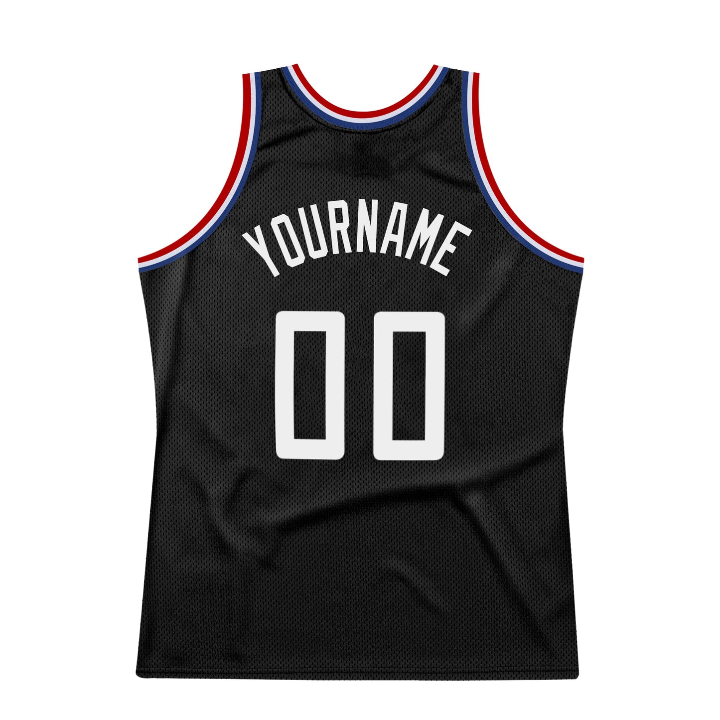 Custom Black White-Red Authentic Throwback Basketball Jersey view 6