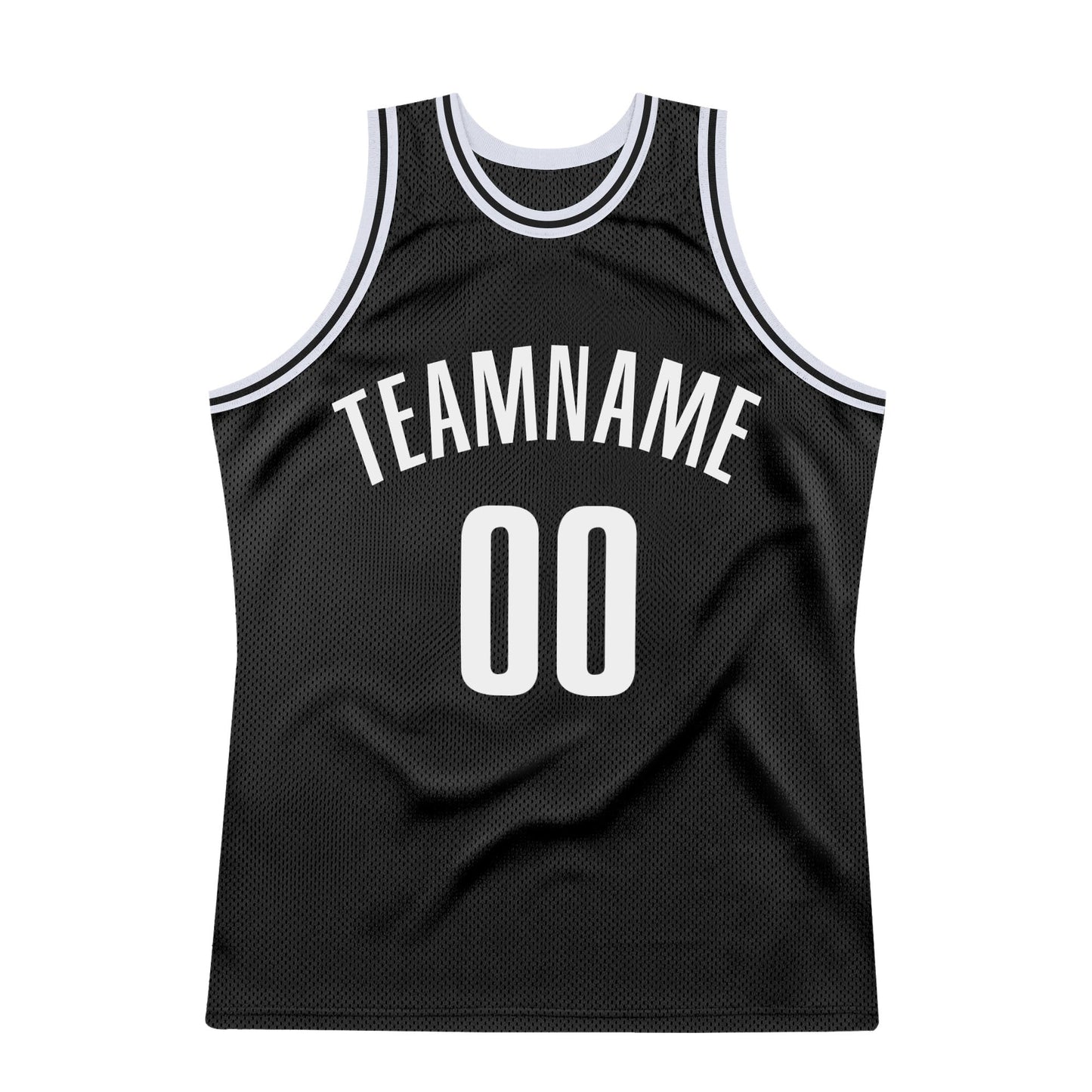 Custom Black White Authentic Throwback Basketball Jersey view 7