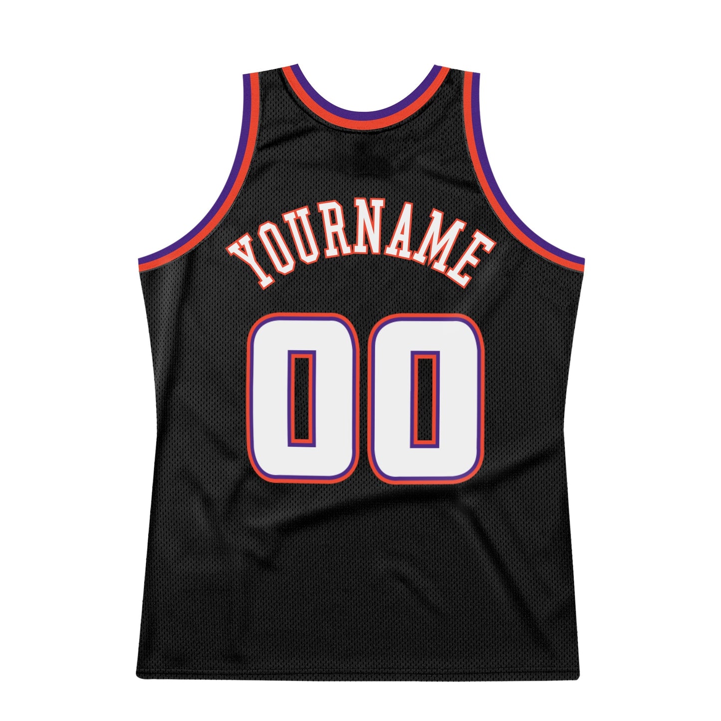 Custom Black White-Purple Authentic Throwback Basketball Jersey view 6