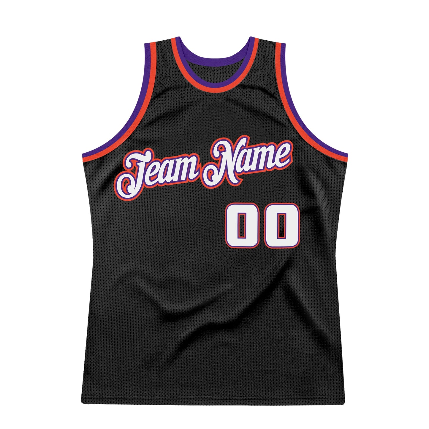 Custom Black White-Purple Authentic Throwback Basketball Jersey view 7