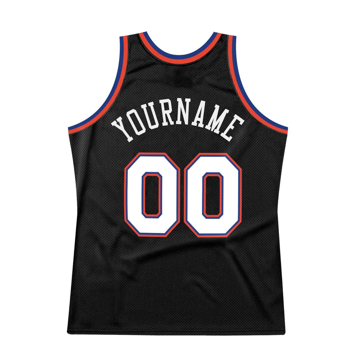 Custom Black White-Orange Authentic Throwback Basketball Jersey view 6