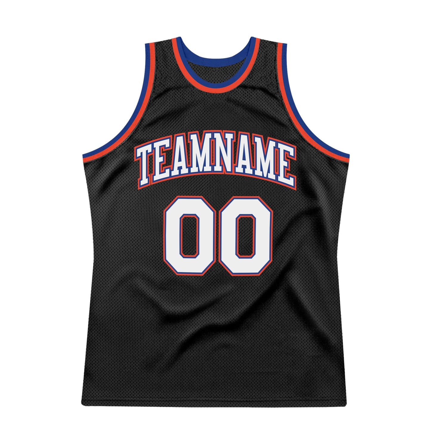Custom Black White-Orange Authentic Throwback Basketball Jersey view 7