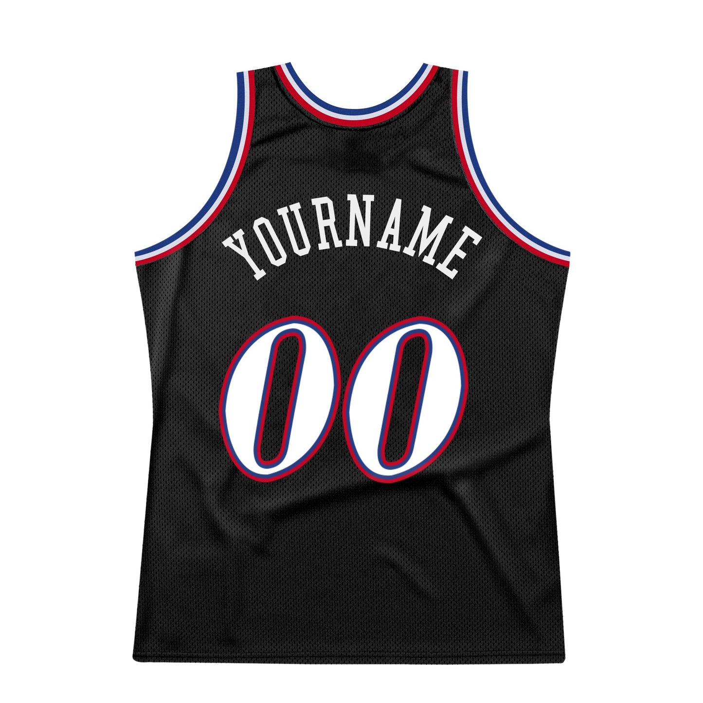 Custom Black White-Red Authentic Throwback Basketball Jersey view 6