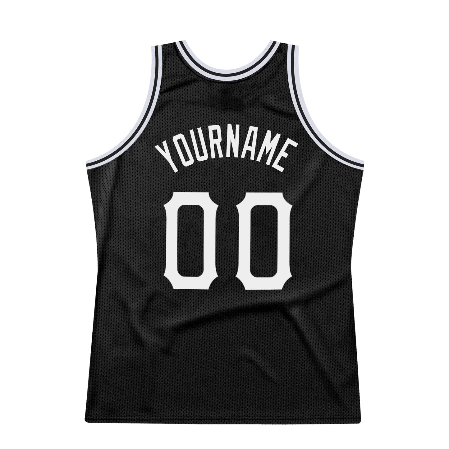 Custom Black White-Red Authentic Throwback Basketball Jersey view 5