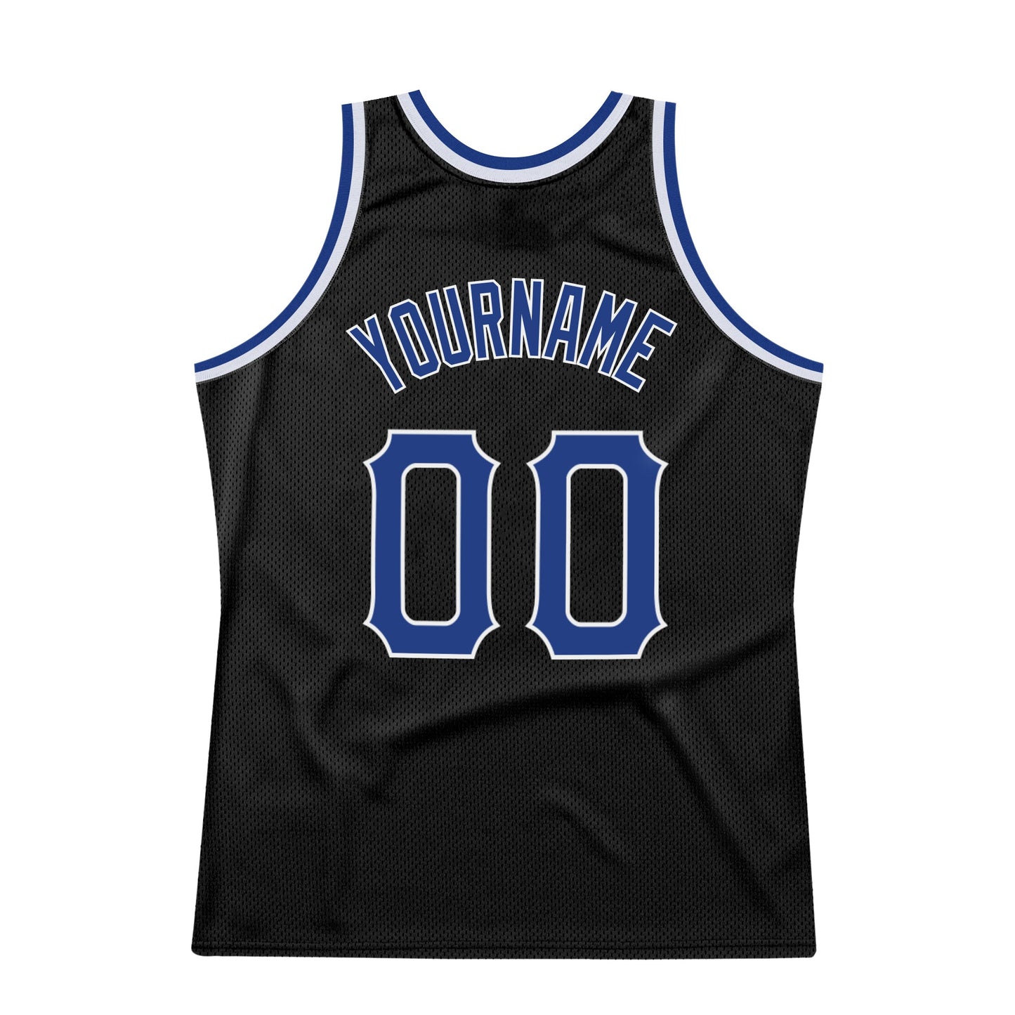 Custom Black Royal-Red Authentic Throwback Basketball Jersey view 5