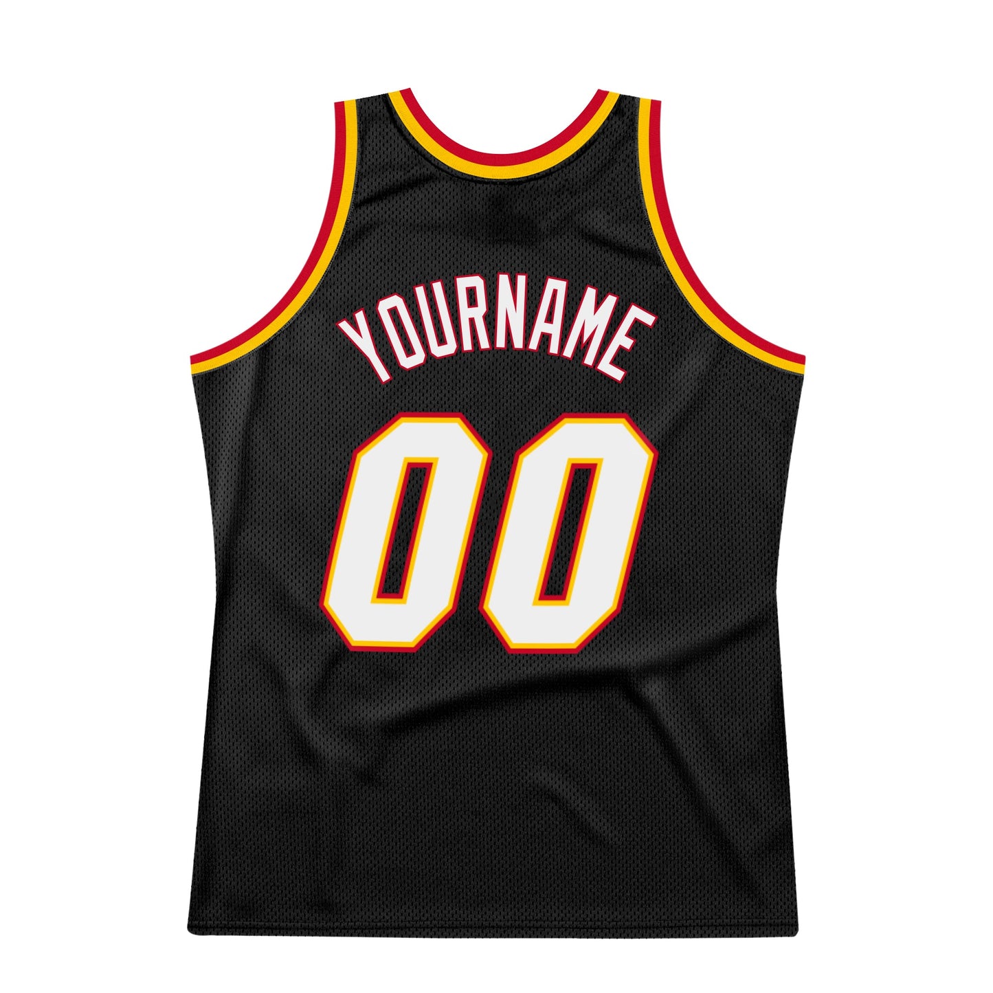 Custom Black White-Red Authentic Throwback Basketball Jersey view 5