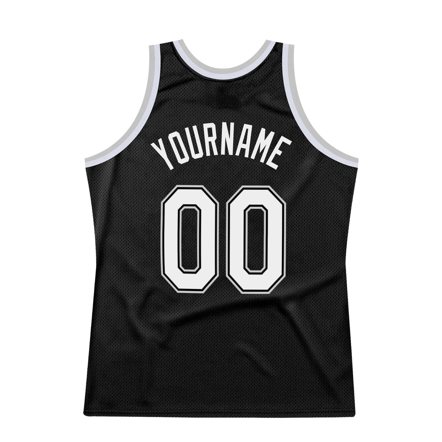 Custom Black White-Gray Authentic Throwback Basketball Jersey view 6