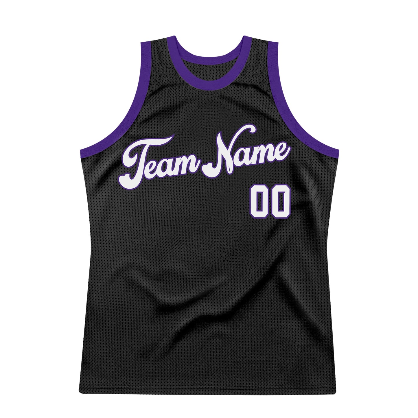 Custom Black White-Purple Authentic Throwback Basketball Jersey view 5