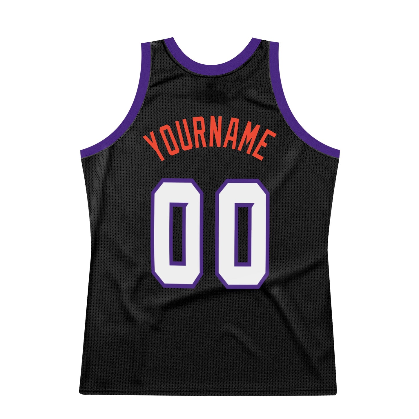 Custom Black White-Purple Authentic Throwback Basketball Jersey view 6