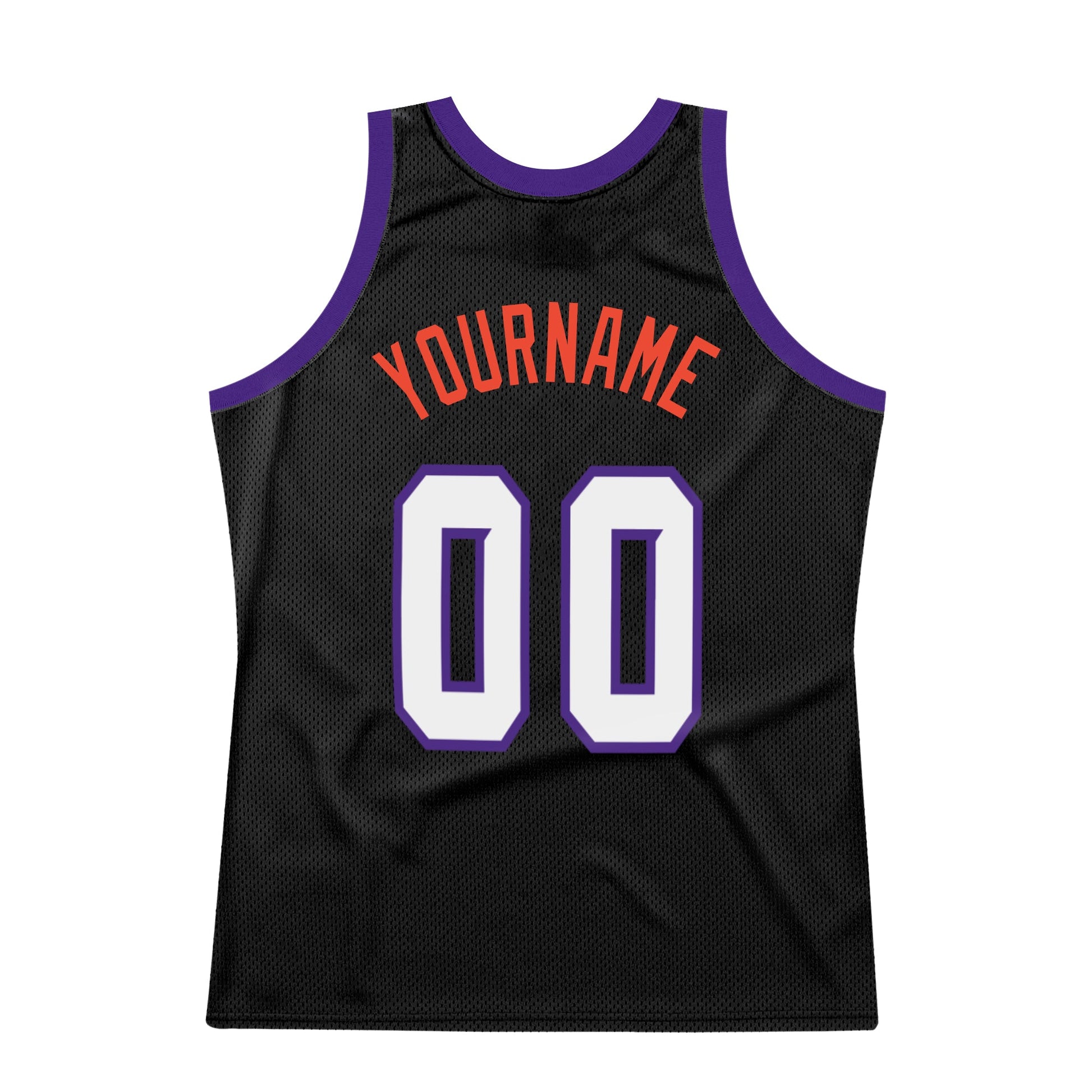 Custom Black White-Purple Authentic Throwback Basketball Jersey view 6