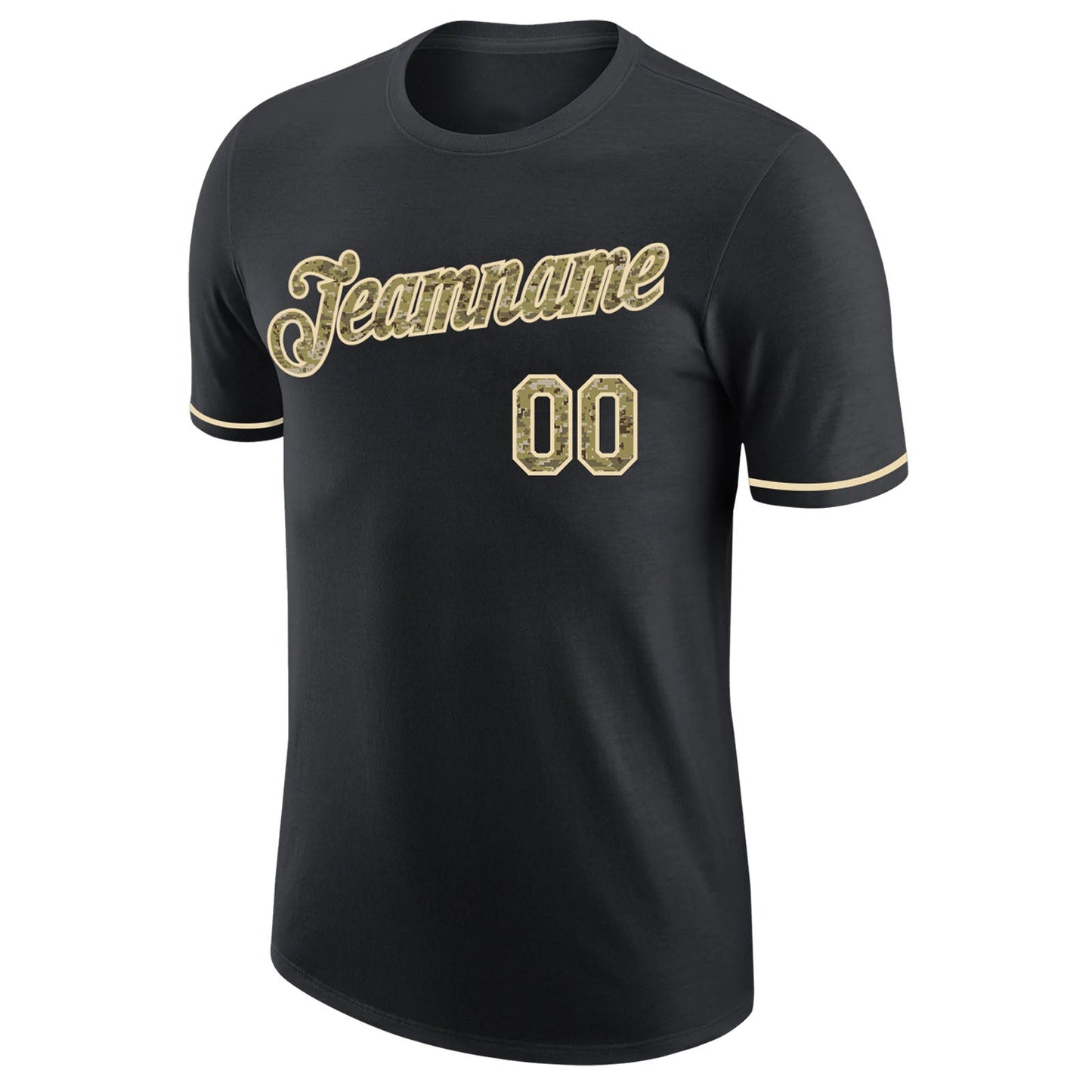 Custom Black Camo-Cream Performance T-Shirt view 5