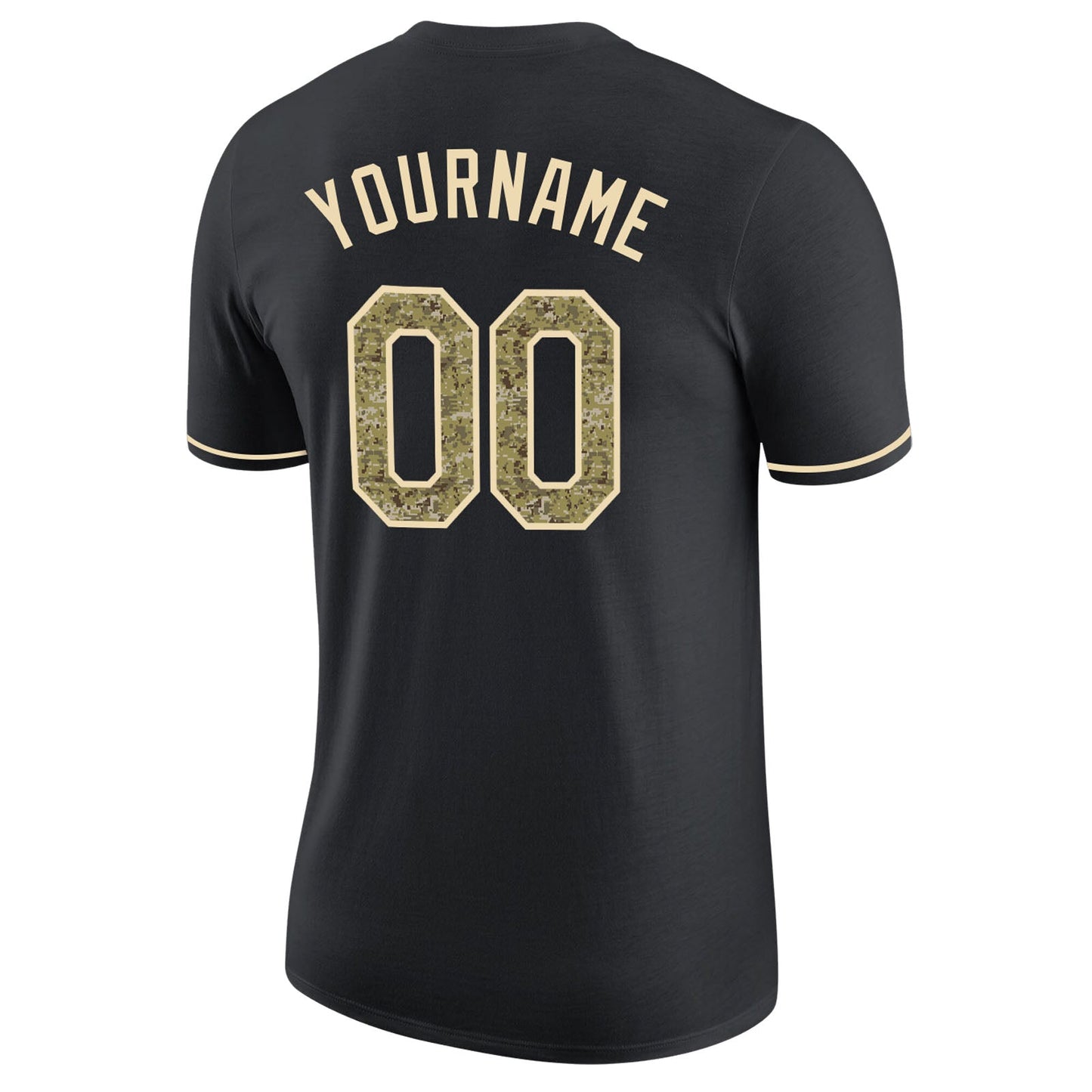 Custom Black Camo-Cream Performance T-Shirt view 6