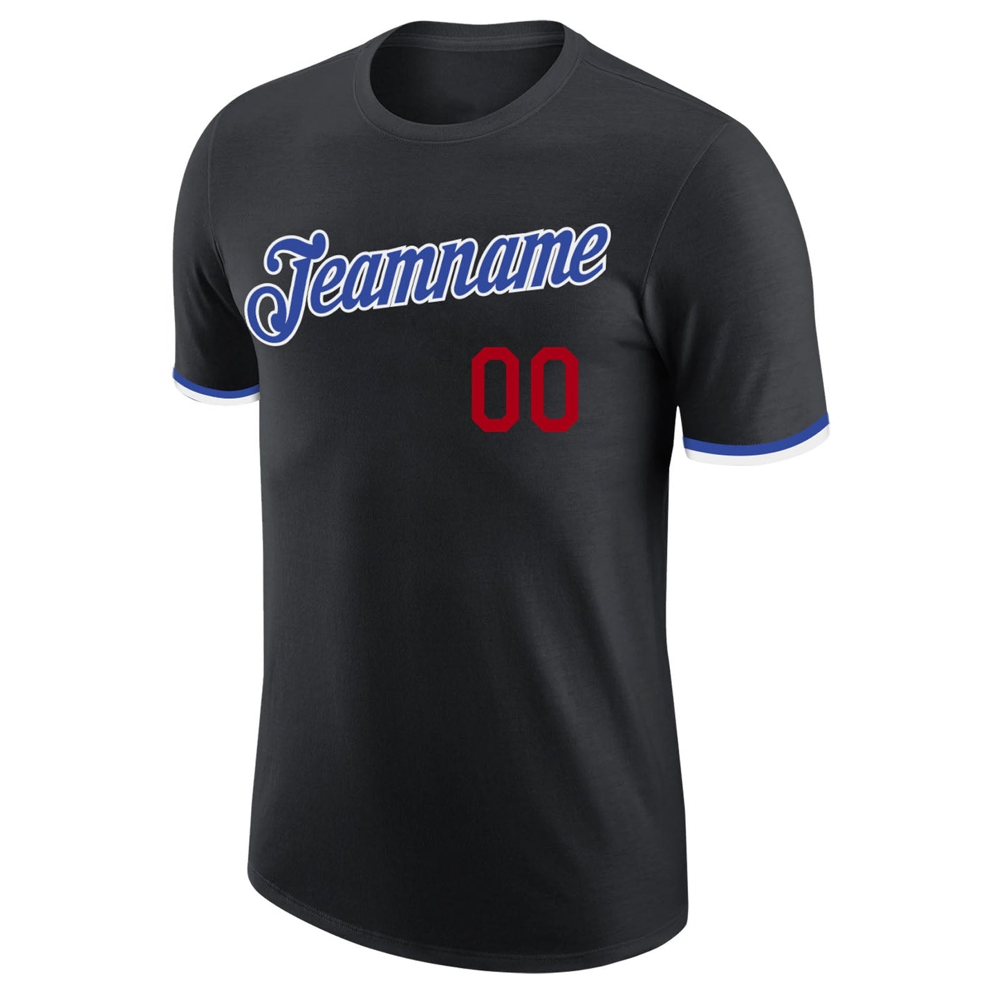 Custom Black Royal-White Performance T-Shirt view 5