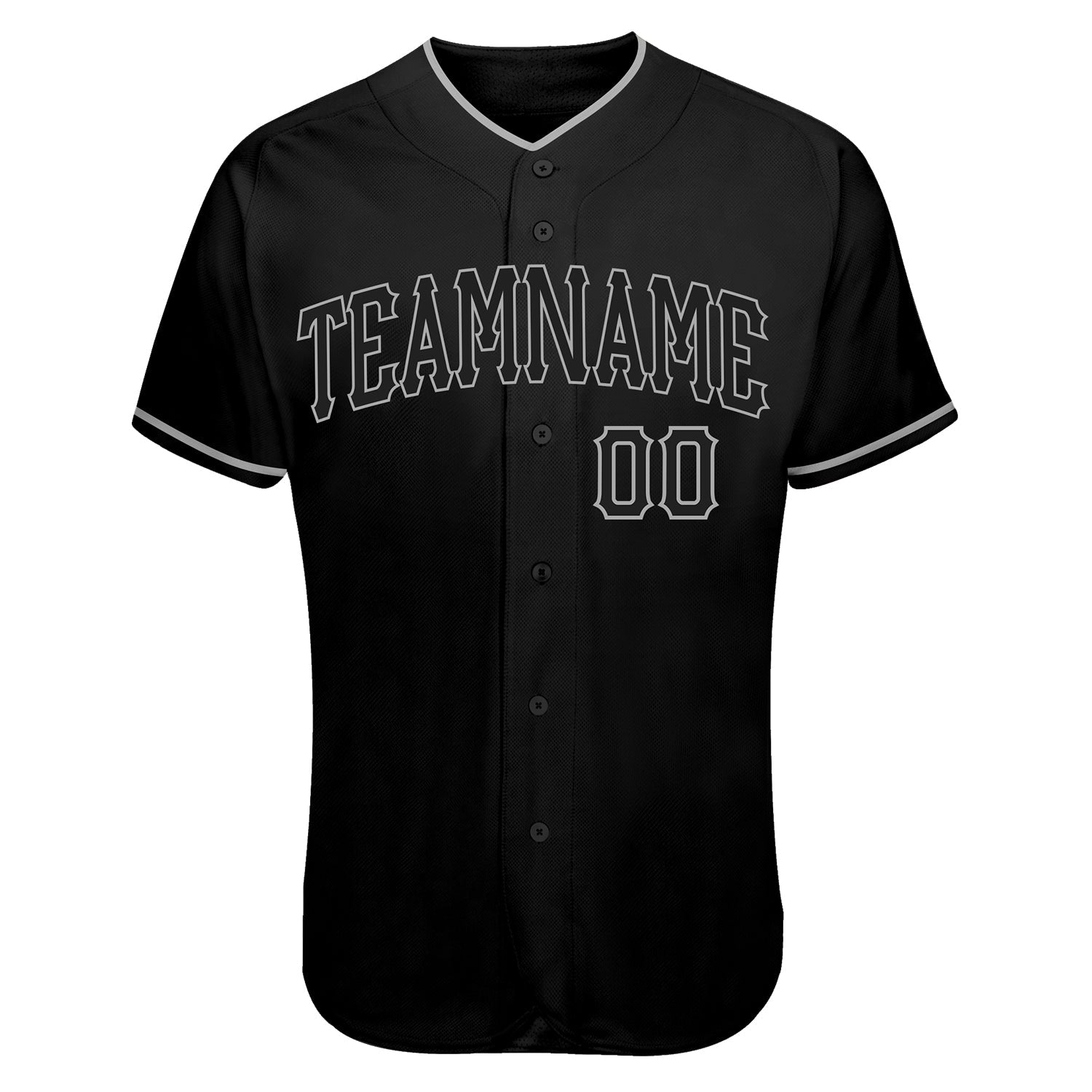 Custom Black Black-Gray Authentic Skull Fashion Baseball Jersey view 7