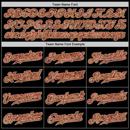 Custom Black Camo-Red Authentic Baseball Jersey view 4