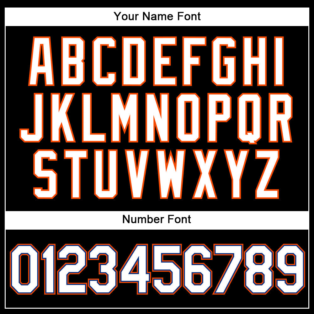 Custom Black White Pinstripe White-Orange Authentic Baseball Jersey view 5