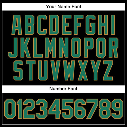 Custom Black Kelly Green Pinstripe Kelly Green-Old Gold Authentic Baseball Jersey view 5