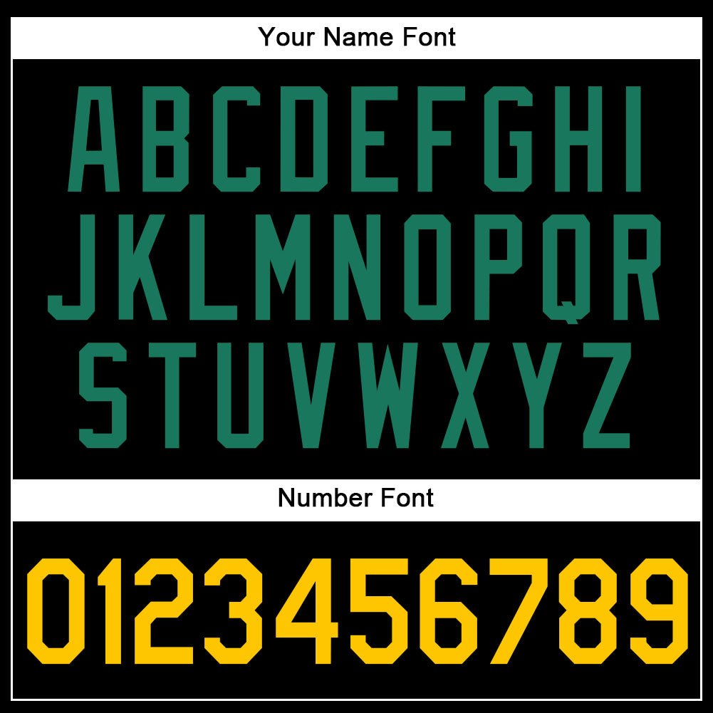 Custom Black Gold-Kelly Green Authentic Baseball Jersey view 5