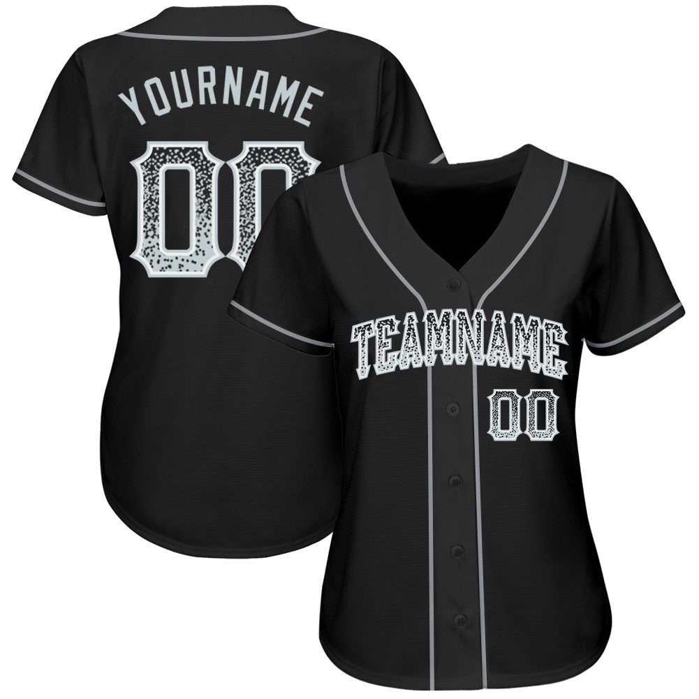 Custom Black Silver-White Authentic Drift Fashion Baseball Jersey view 2