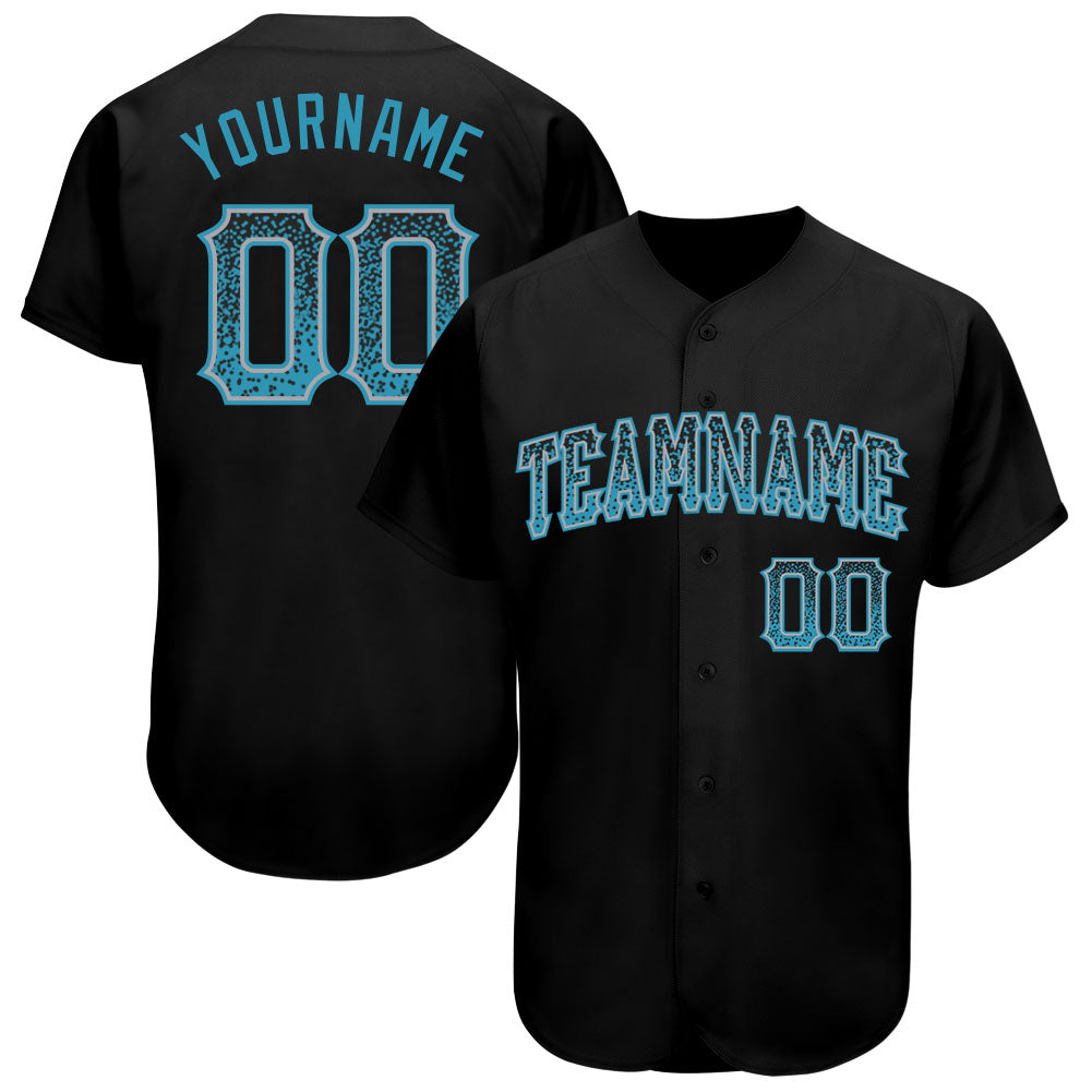 Custom Black Panther Blue-Gray Authentic Drift Fashion Baseball Jersey - Main View