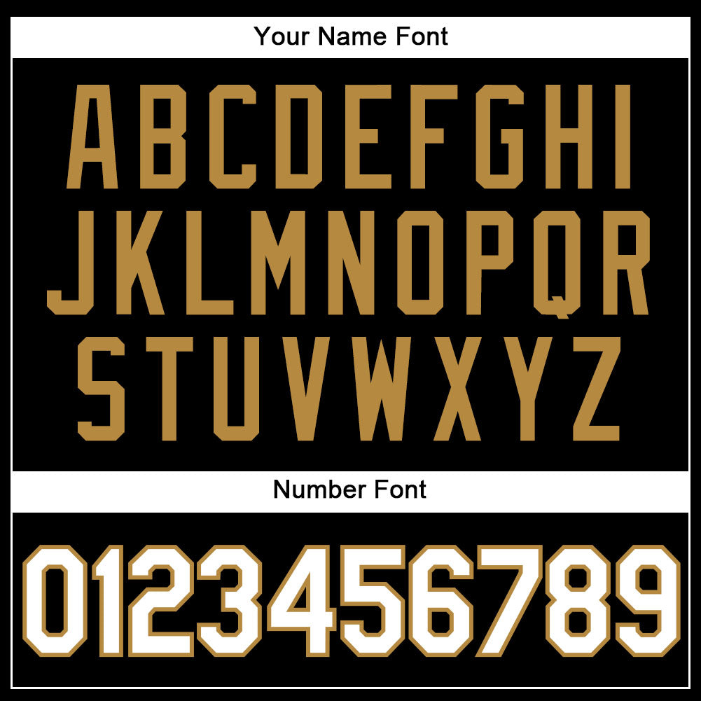 Custom Black White-Old Gold Authentic Throwback Basketball Jersey view 4