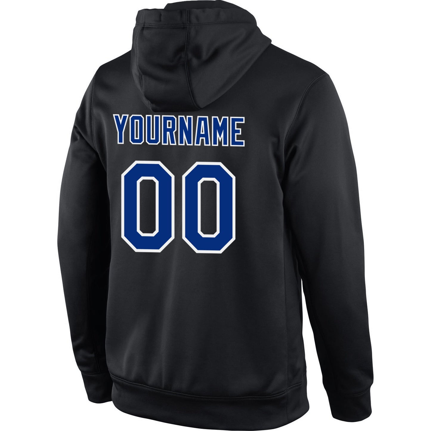 Custom Stitched Black Royal-Red Sports Pullover Sweatshirt Hoodie view 4