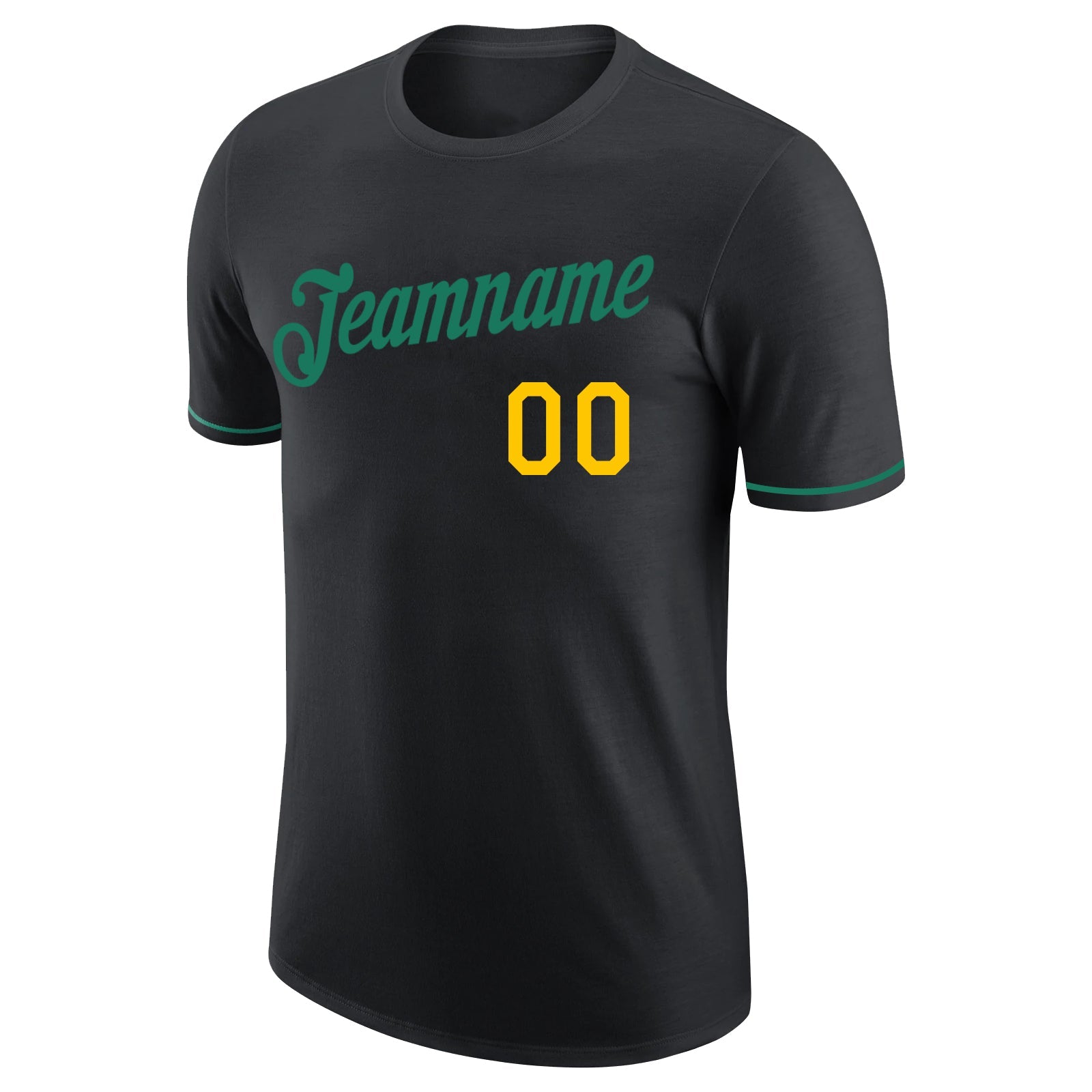Custom Black Kelly Green-Gold Skull Pineapple Head Performance T-Shirt view 6