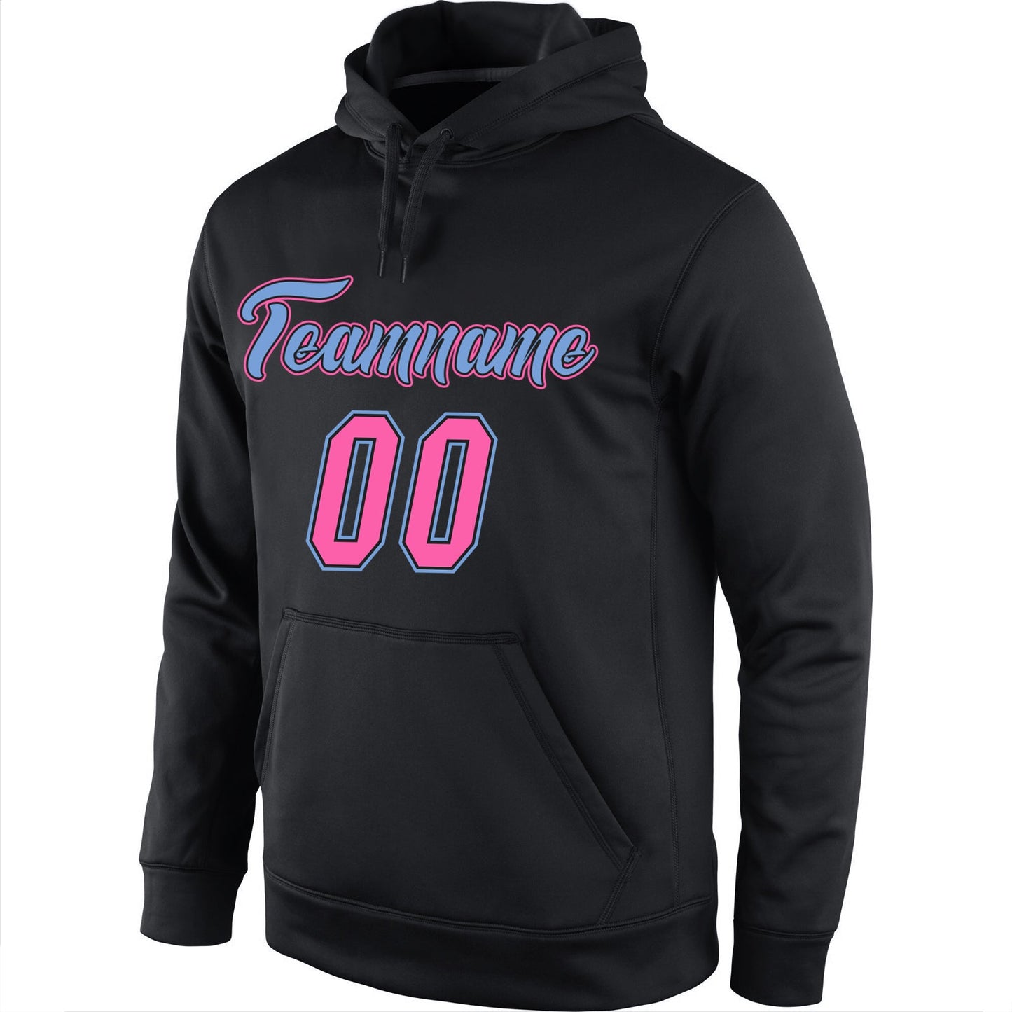 Custom Stitched Black Pink-Light Blue 3D Skull Fashion Sports Pullover Sweatshirt Hoodie view 2