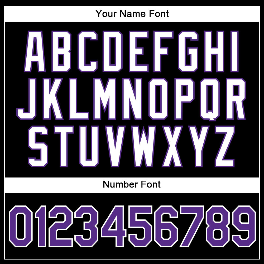 Custom Black White Pinstripe Purple-White Authentic Basketball Jersey view 5