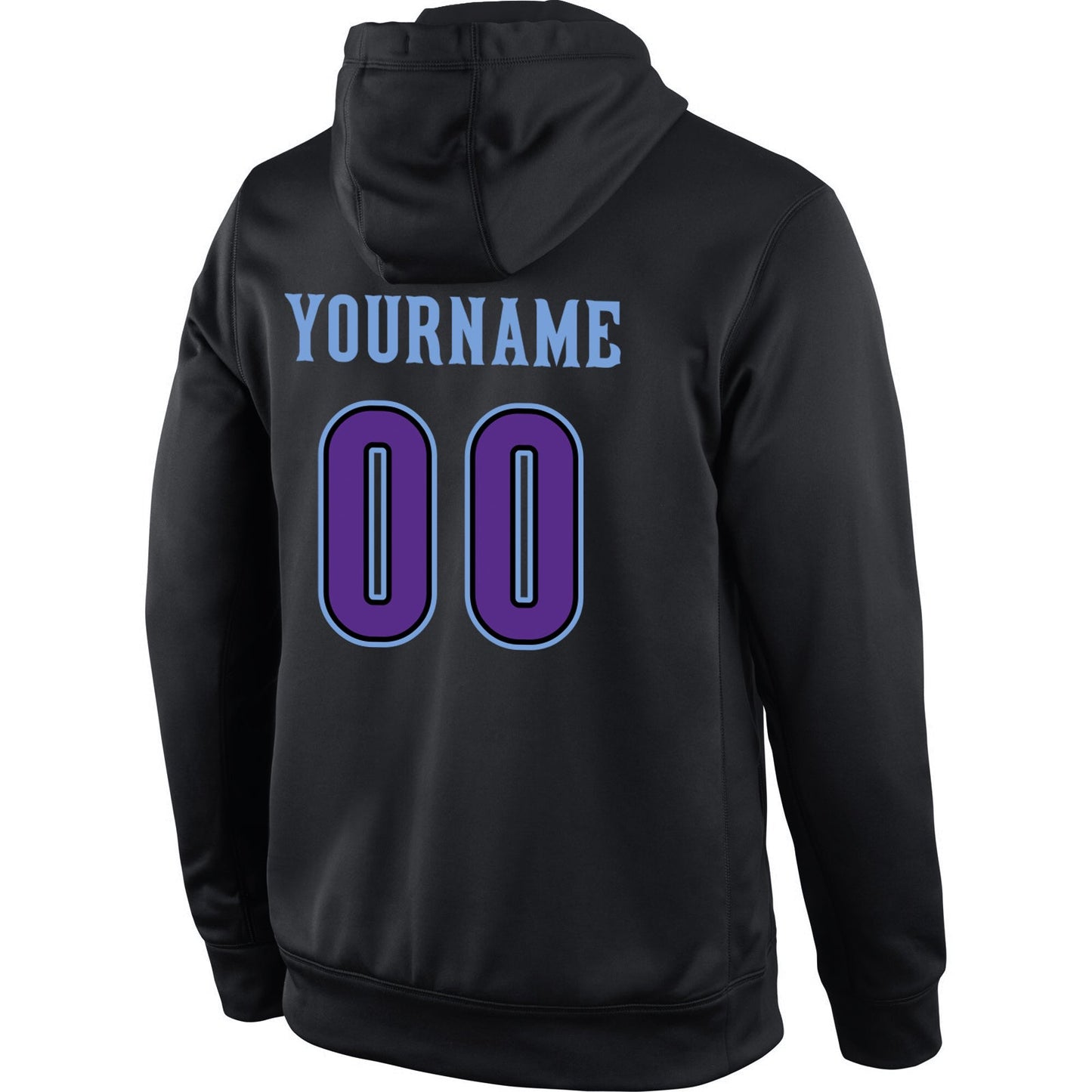 Custom Stitched Black Purple-Light Blue Sports Pullover Sweatshirt Hoodie view 3
