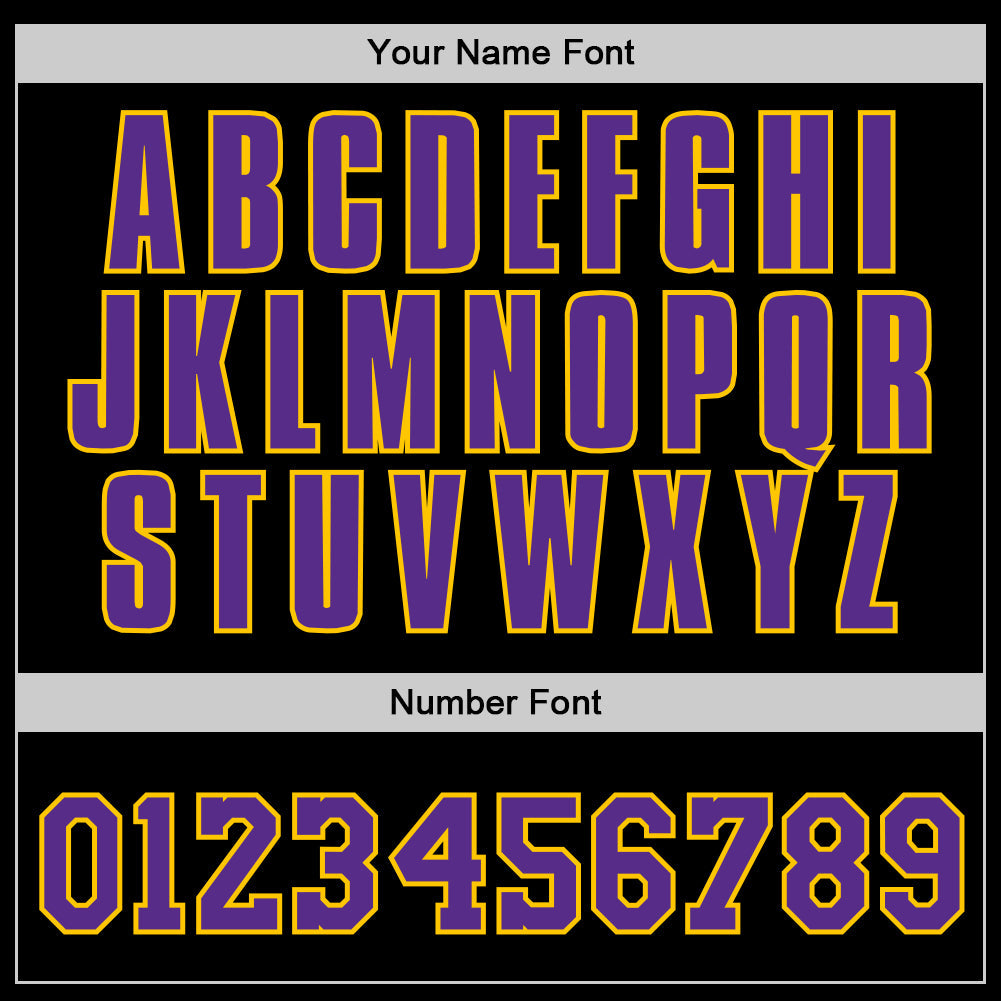 Custom Stitched Black Purple-Gold Sports Pullover Sweatshirt Hoodie view 5