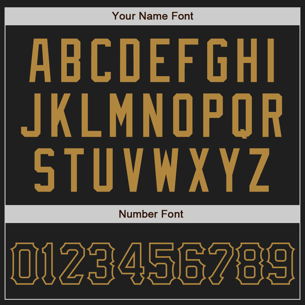 Custom Black Black-Old Gold Authentic Baseball Jersey view 4